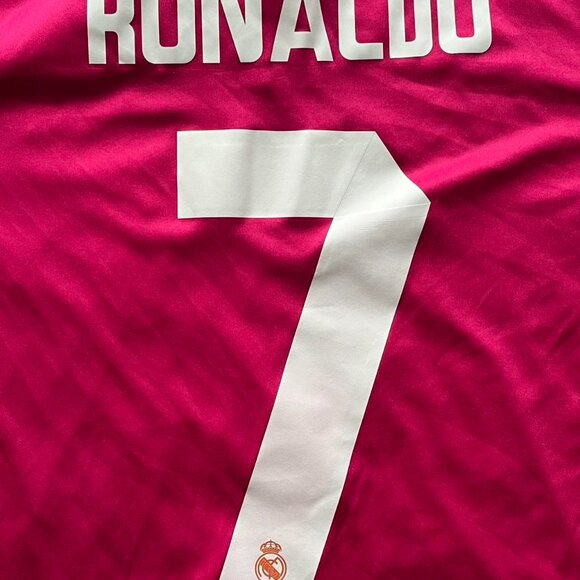 Adidas Real Madrid Jersey Away 2014-15 Mens Large Hot Pink Soccer Jersey - Picture 7 of 7